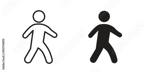 Pedestrian icon set. Linear style. Vector icons
