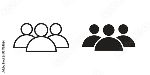 people icon set. Linear style. Vector icons