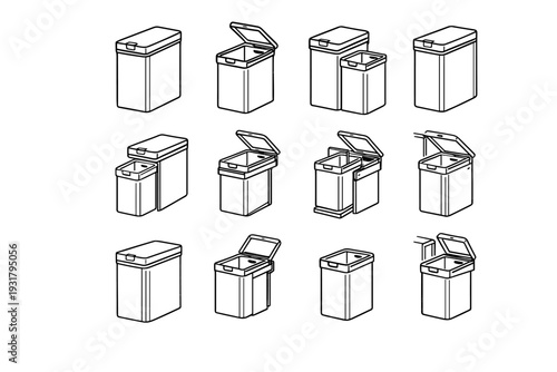 Housing inner concealed modern sink clean bin icon under profile front vector