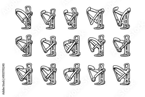 Icon mounting vector build joints bottle cage engineering bike alloy mechanical