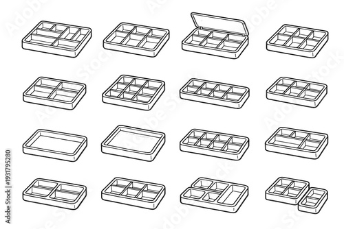 Icon smooth compact vector drawer organizer edges rounded icons organization functional compartments