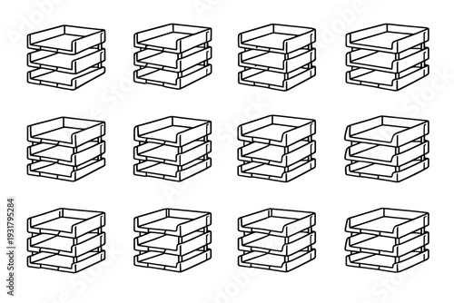 Solution outline risers vector stackable tray lightweight flat reinforced structural icon guard