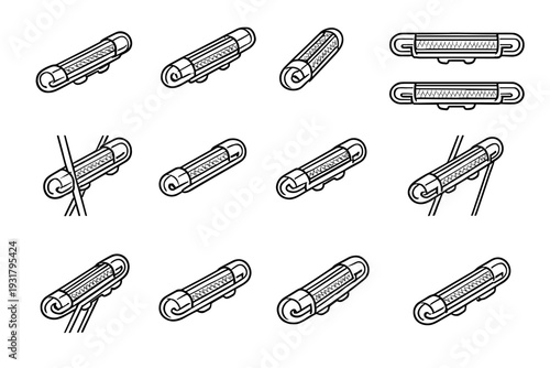 Spoke mounting shape clip reflector protective bike vector design slot outline enhanced