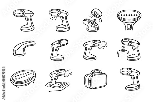 Utility wireless appliance icon steamer curved cordless lightweight travel care icons ergonomic