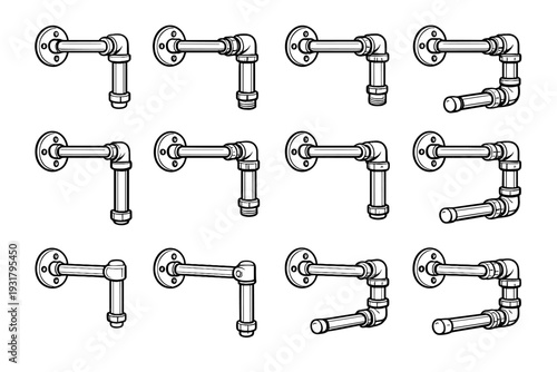 Rod exposed icon vector geometry silhouette bracket decor functional shelf industrial form