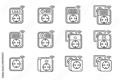 Control automated clean vector smart icon point relay design plug automation icons