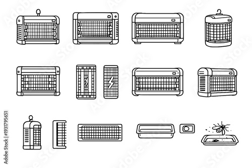 Icon precise front outline side body bug vector control aesthetic zapper electric