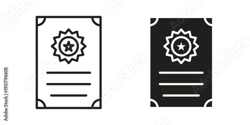 Qualification icon set. Linear style. Vector icons