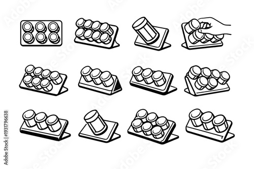 Geometry design tilt magnetic vector spice icon jar support utility clean display