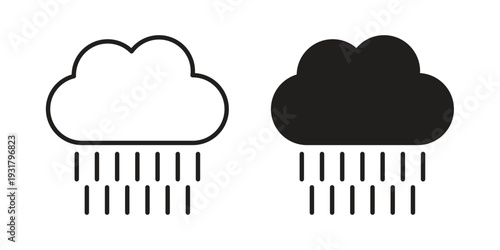 Rain icon set. Linear style. Vector icons