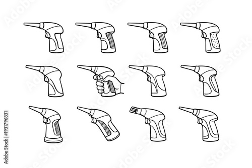 Icons outline utility icon profile duster zone proportions grip textured curved cordless