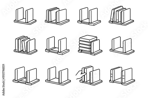 Stability icon stackable divider modern book vector clean heavy reinforced