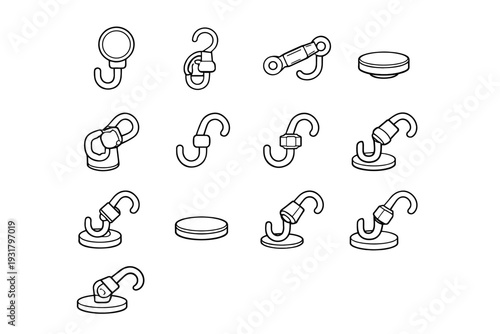 Detail hanger icon icons geometry vector element hook joint magnetic proportions hanging