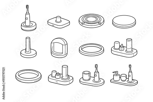 Icon proportions ring rounded minimal vector pad toothbrush smart circular housing