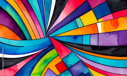 Bright multicolored background with colorful abstract striped pattern