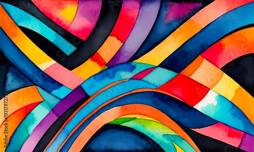 Bright multicolor background with colorful abstract striped pattern