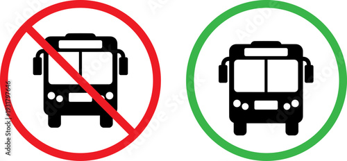 Allowed and prohibited bus signs for public transportation guidance