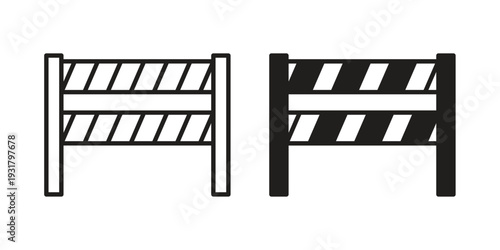 Roadblock icon set. Linear style. Vector icons