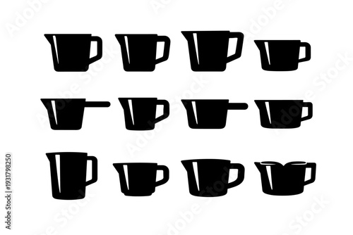 Vector simple generation measuring hardware kitchen silhouette solid icon functional image cookware