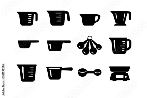 Vector icon measurement generation simple object image kitchen concept everyday tool clean