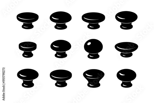 Solid vector round drawer rounded handle circular icon design clean simple generation