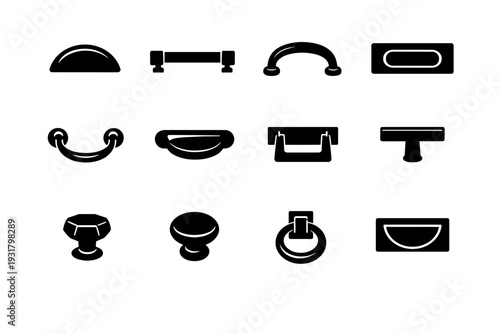 Opening interior language geometry generation icon everyday vector household object image simple