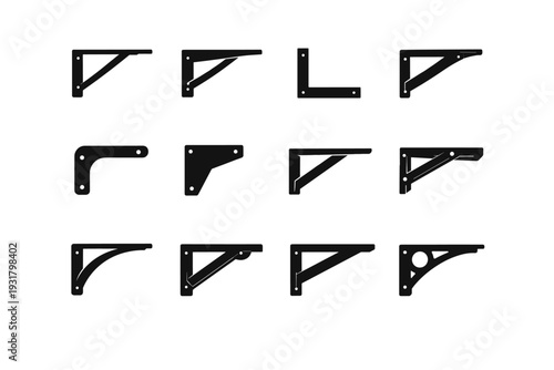 Furniture sturdy bracket vector metal icon shelf simple support image arm component