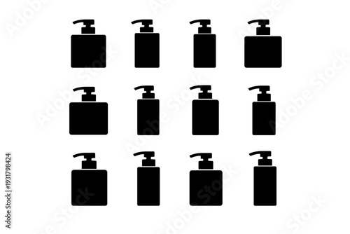 Bottle image vector countertop dispenser minimal proportions silhouette rectangular generation icon simple