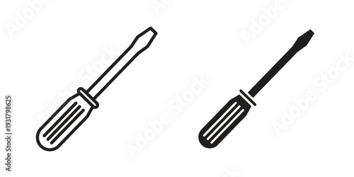 Screwdriver icon set. Linear style. Vector icons