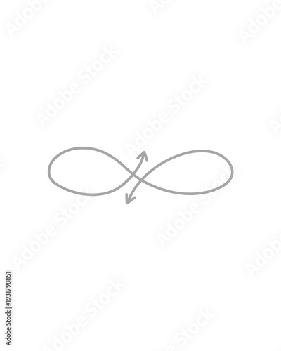 Infinity Loop Arrow Symbol – Continuous Growth and Direction Concept Line Icon