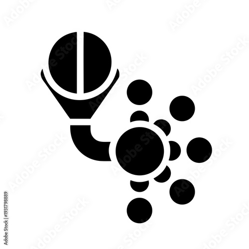 A black and white icon of a basketball player passing the ball