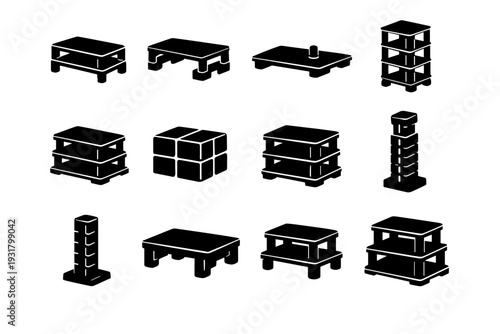 Vector repeatable icon alignment image guide generation level stackable simple stable unit
