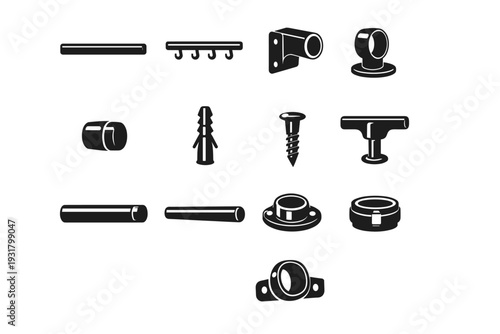 Bar generation adjustment vector screw installation closet icon cap simple image support