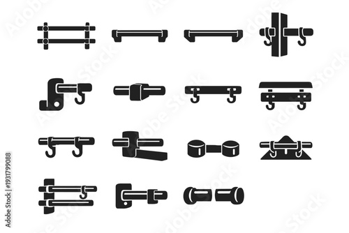 System pair spacing vector rod clearance upper icon rail symmetry closet