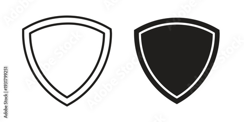 Shield icon set. Linear style. Vector icons