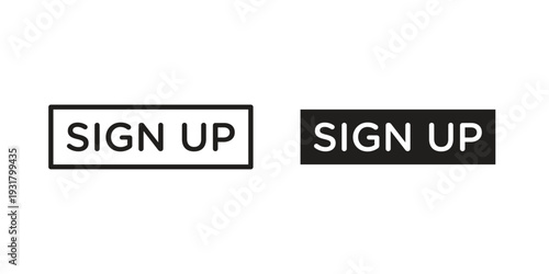 Sign up icon set. Linear style. Vector icons