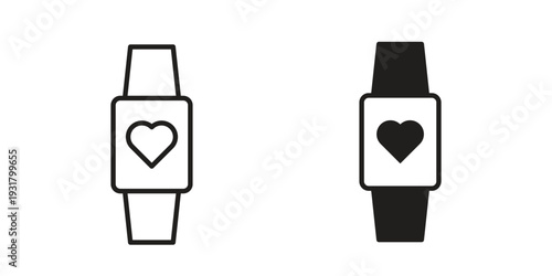 Smartwatch icon set. Linear style. Vector icons