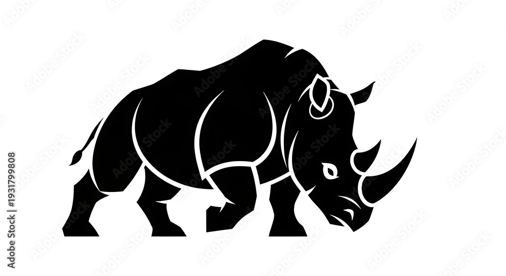 Obraz premium Bold Rhinoceros Graphic Vector Illustration