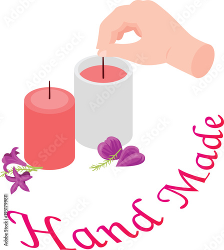 Candle making handmade. hand made scented candles, creative craft workshop, home fragrance