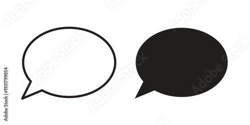 Speech bubble icon set. Linear style. Vector icons