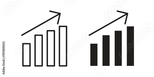 Statistics icon set. Linear style. Vector icons