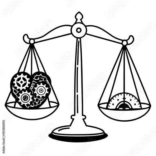  Heart and mind balance concept illustration 