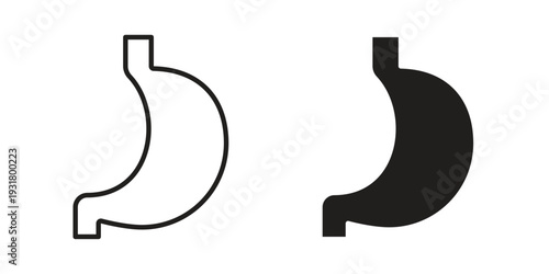 Stomach icon set. Linear style. Vector icons