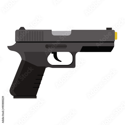 Pistol glock gun vector illustration