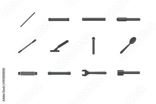 Simple rod shaft minimal lever baton handle vector generation icon utensil image