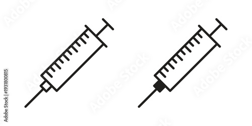 Syringe icon set. Linear style. Vector icons