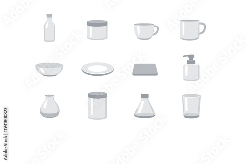 Vessel bowl generation minimal icon dispenser canister image cup flask vector simple