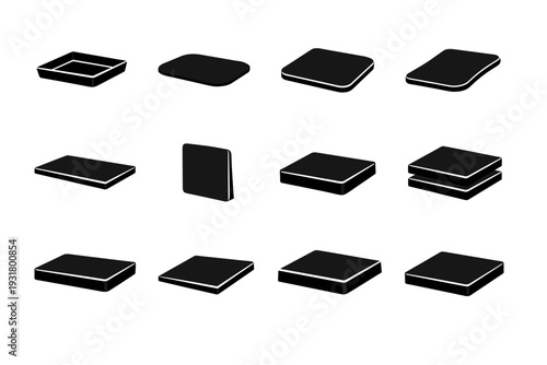 Platform pad tray simple icon board solid vector liner plane image surface