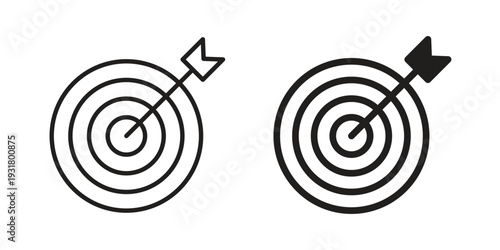 Target icon set. Linear style. Vector icons