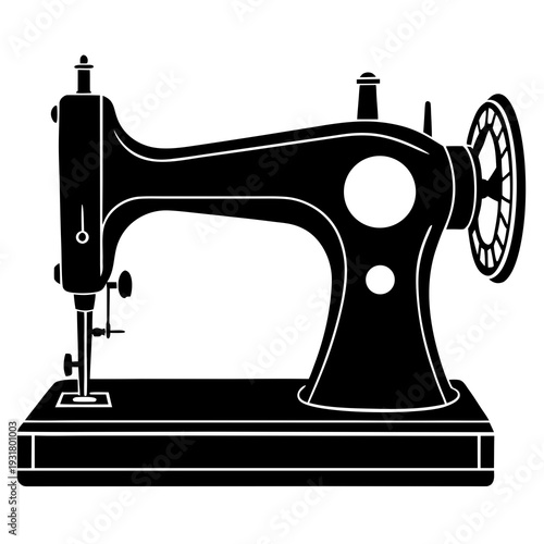 Vector illustration of antique sewing machine 